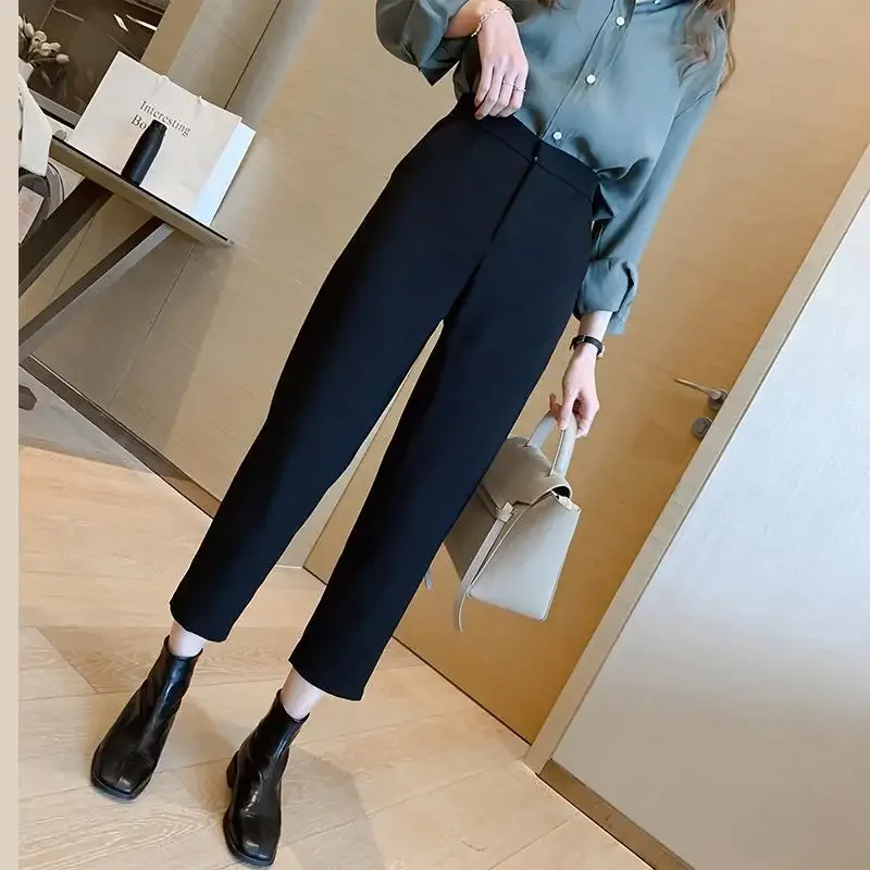 

Shorts Women Workplace Casual Pants Women's Spring And Autumn High Waist Smoke Tube Suit Loose Radish Cropped Ropa Mujer