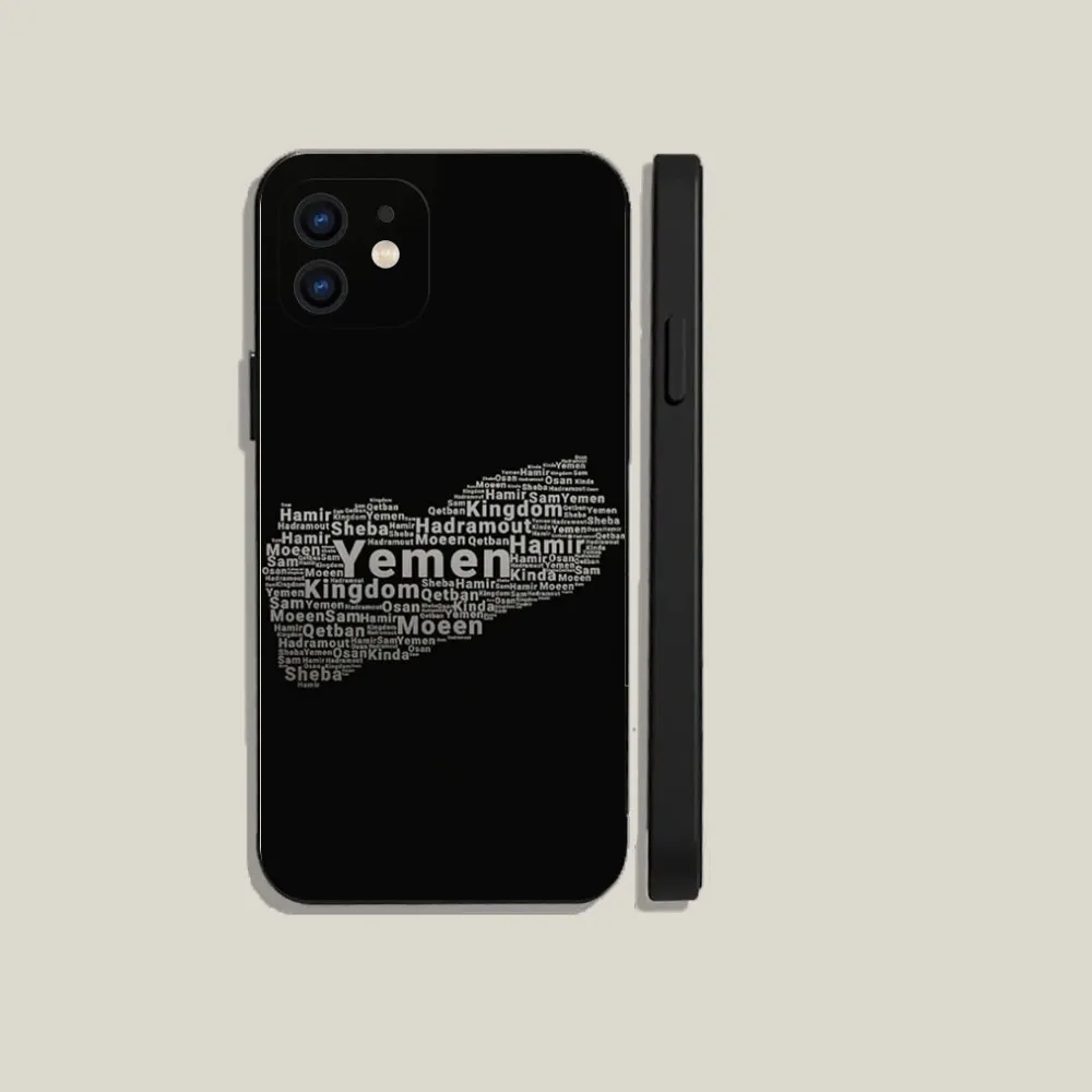 yemen flag Phone Case For iPhone 15,14,13,12,11,Plus,Pro Max,XS,X,XR,SE,Mini,8,7 Soft Silicone Black Cover