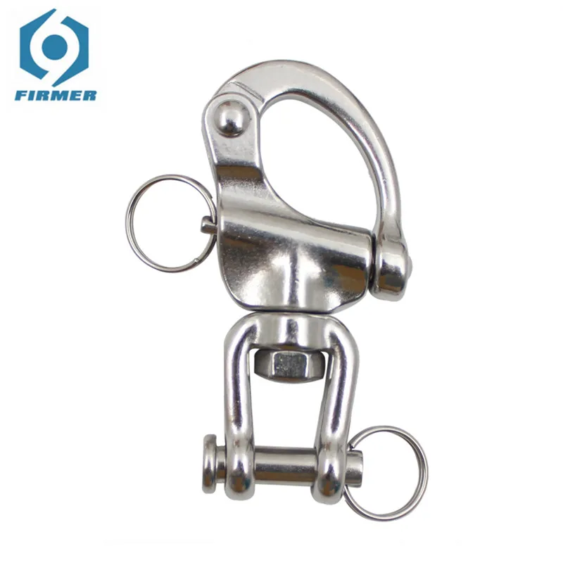 5 Pcs 316 Stainless Steel Fork-type Rotary Spring Universal Shackle Diving Outdoor Rock Climbing Downhill Webbing Buckle