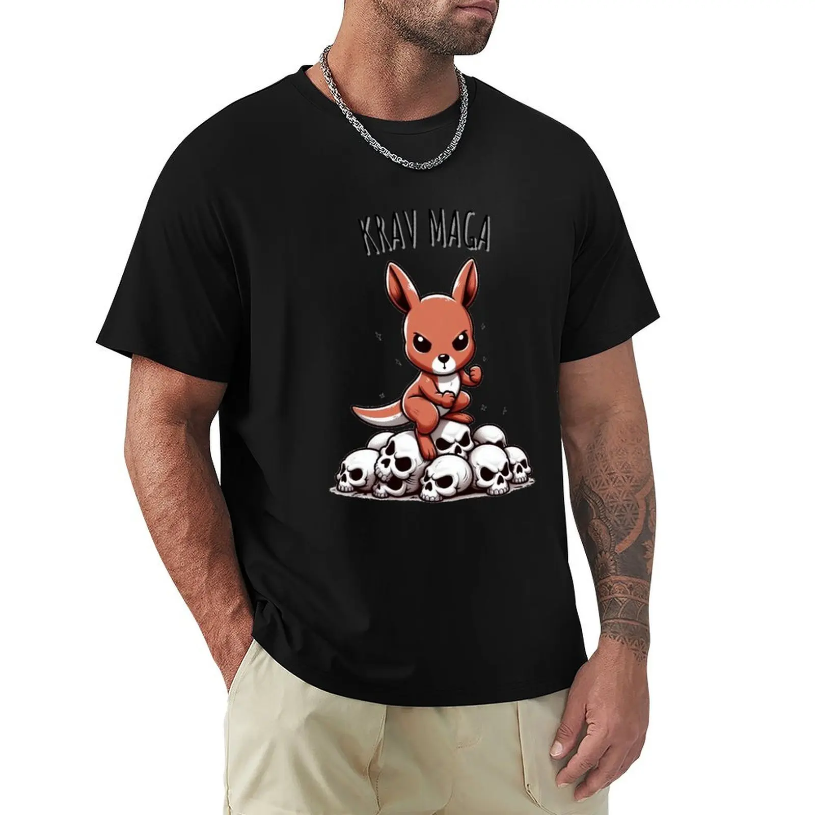 Krav Maga Kangaroo T-Shirt Plus Size Gym Sports T-Shirt