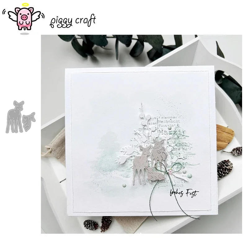 قوالب تقطيع معدنية حرفية من Mmao قالب تزيين غزال قصاصات ورقية كرافت قالب سكين شفرة استنسل لكمة