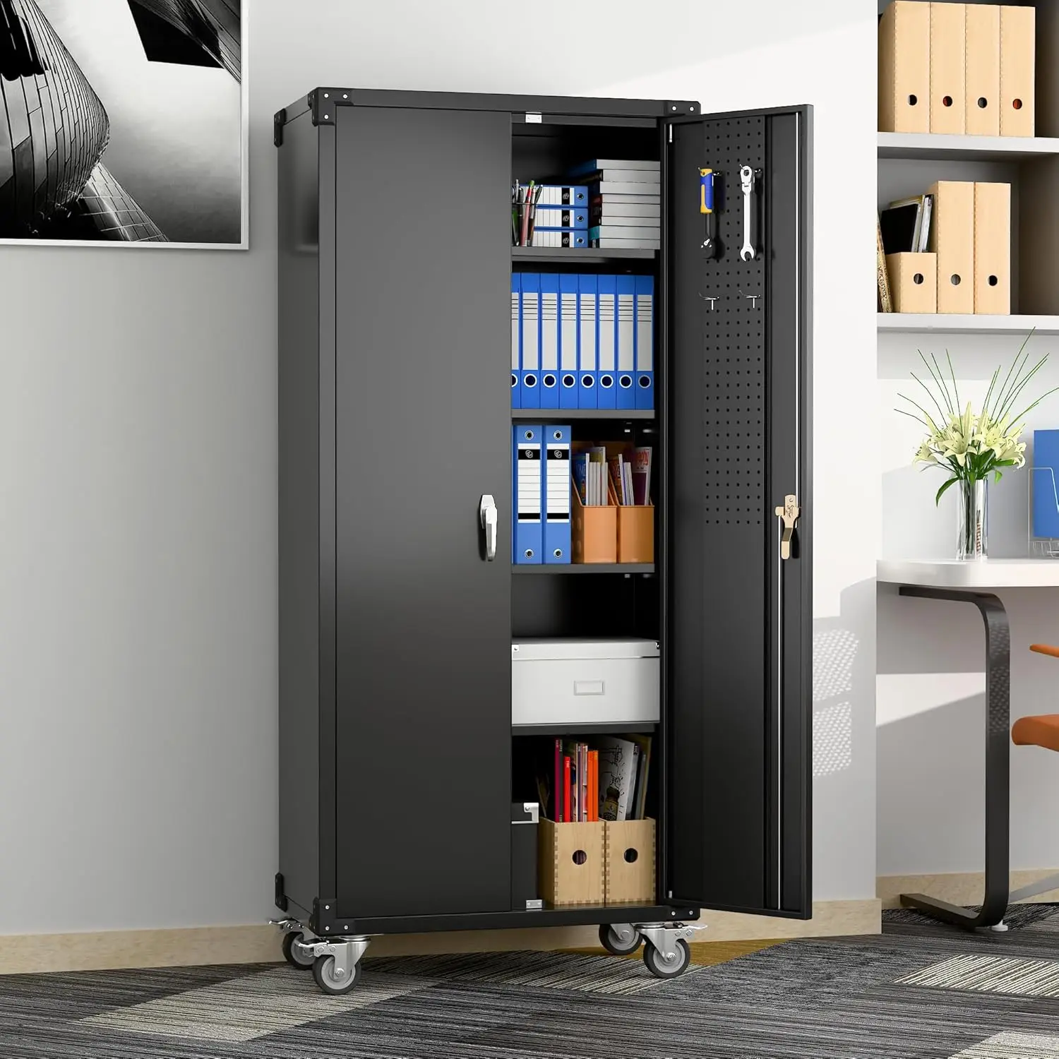 Storage Cabinets with Wheels, Roiling Cabinet, 72