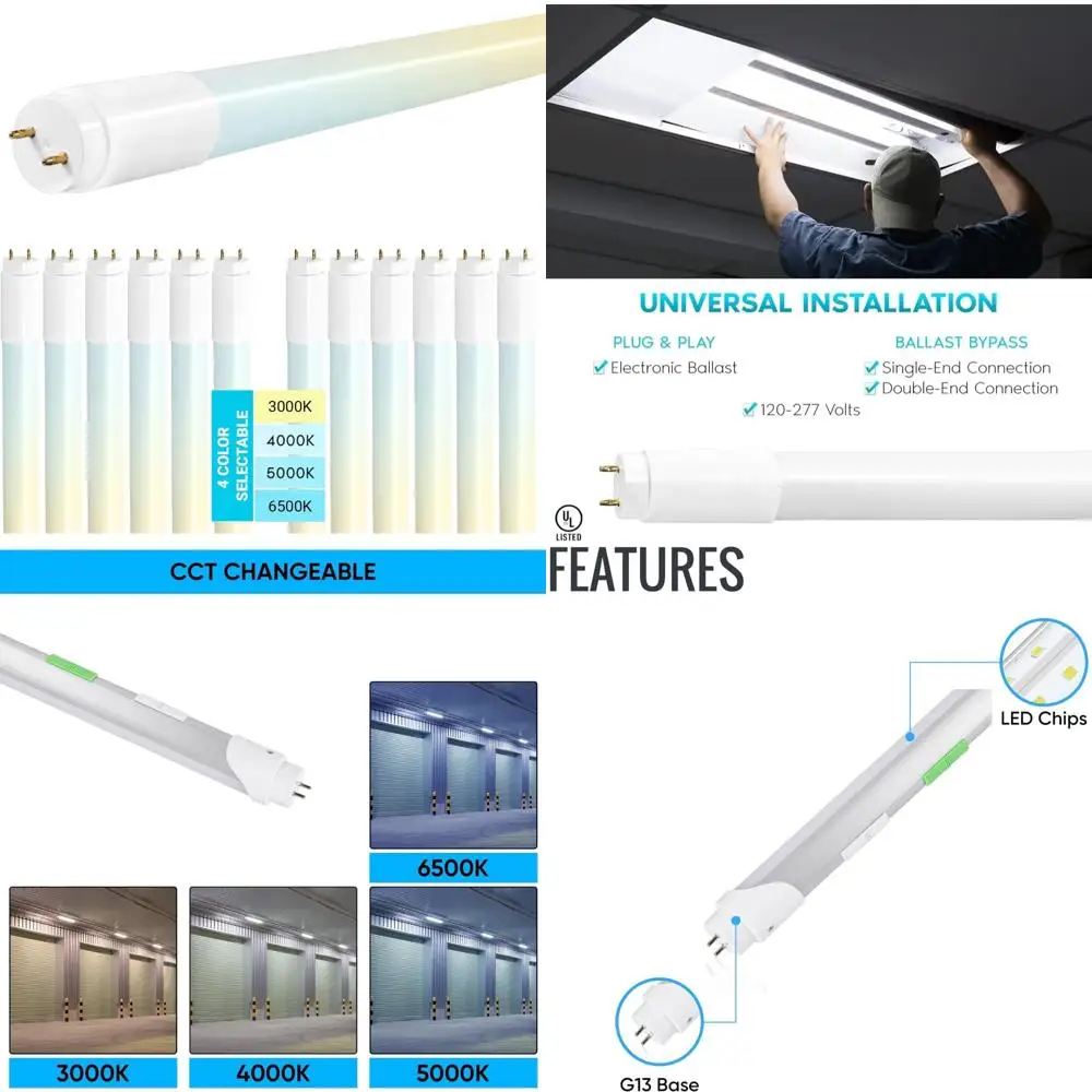 

4FT T8 LED Tube Light, Type A+B, 12W/15W/18W/22W, 3000K | 4000K | 5000K | 6500K, Single and Double End Powered, Plug and Play or