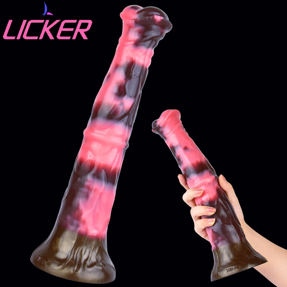 

LICKER Long Dick Animal Horse Simulated Soft Dildo Fantasy Orgasm Sex Goods Penis For Female Masturbator Vaginal Stimulation