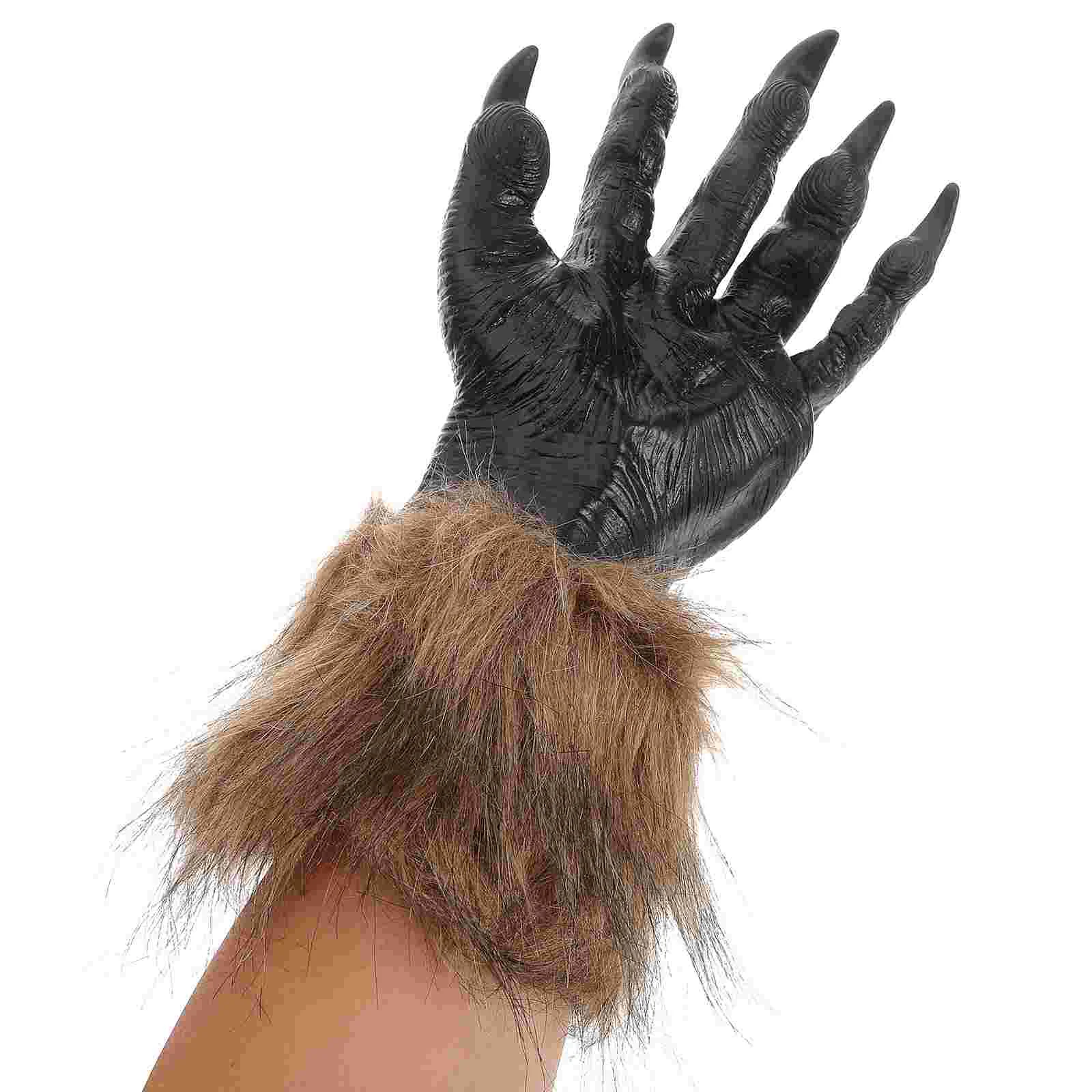 Wolf Mask Prank Prop Scary for Halloween Hand Puppet Costume Ideas Head Cosplay Props Vinyl Adult