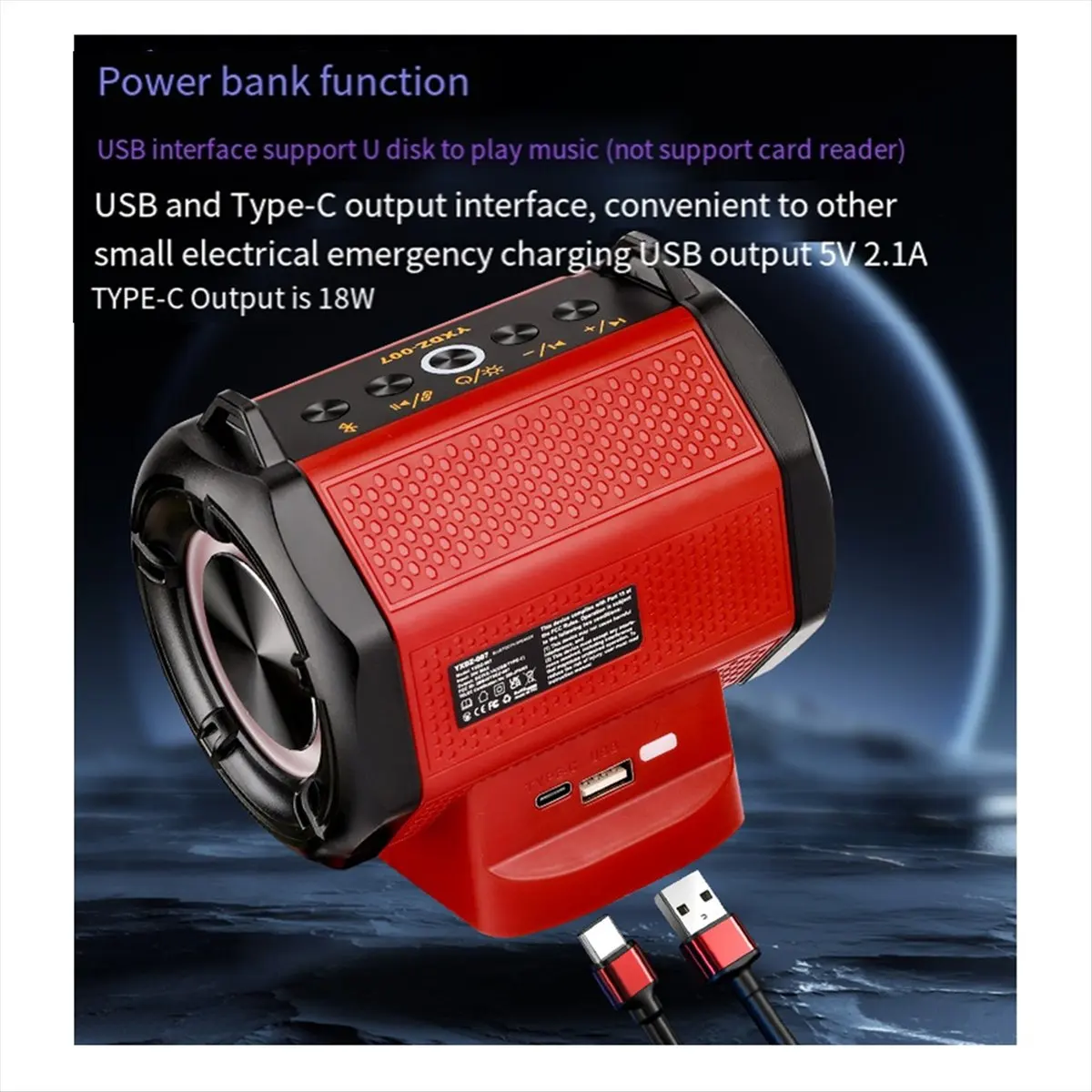 Carefree- Bluetooth Speaker Camping for Milwauke 18v-20V Battery(Battery Not Included)