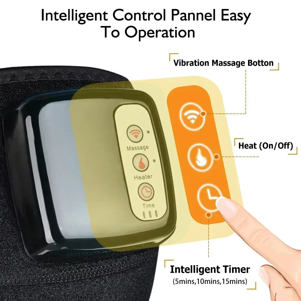 Electric Knee Massage Heating Far Infrared Joint Physiotherapy Elbow Knee Pad Vibration Massage Pain Relief for Leg Device