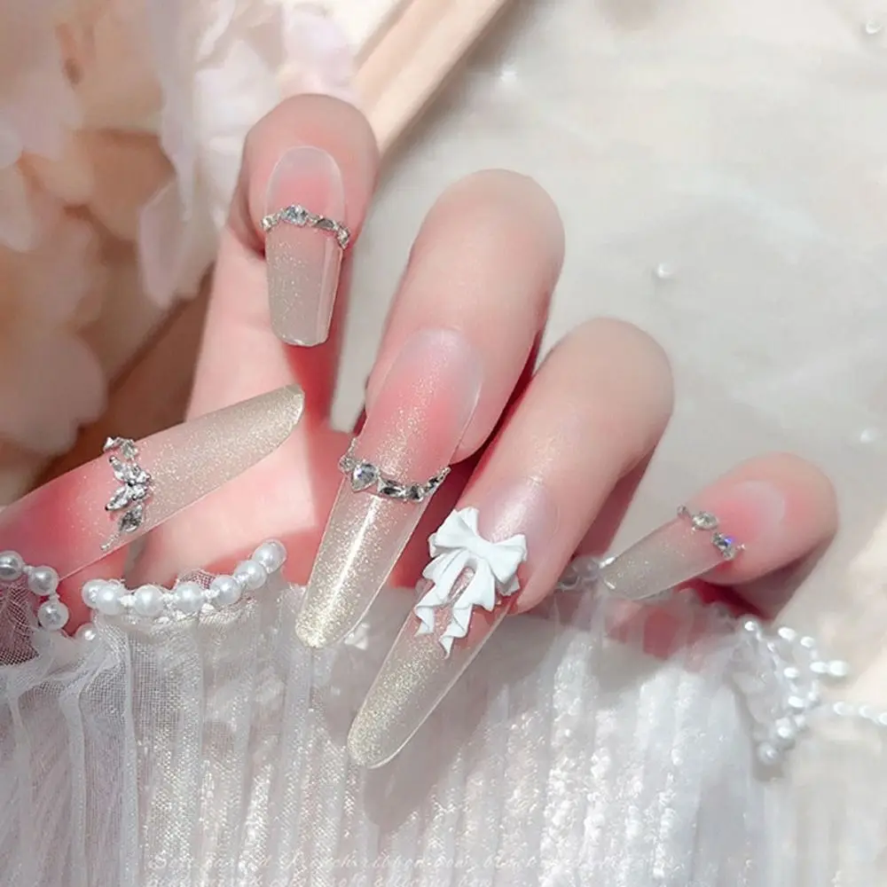 30PCS Multiple Colors Fairy Waved Pearl Bowknots Minimalist Design Resin Material Bow Nail Decorations Bowknot Shape