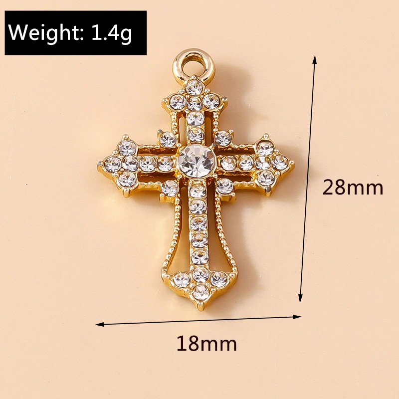 Duarte 20 Teile/los Nette Kristall Metall Kreuz Charms Anhänger für Schmuck Machen Ohrringe Halsketten Armbänder DIY Handwerk Zubehör – Detail 6
