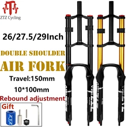 ZTZ Bike Cycling Suspension Fork 26/27.5/2 inch For Sport Mountain DH Air Double Shoulder Downhill Replacement bicycle parts