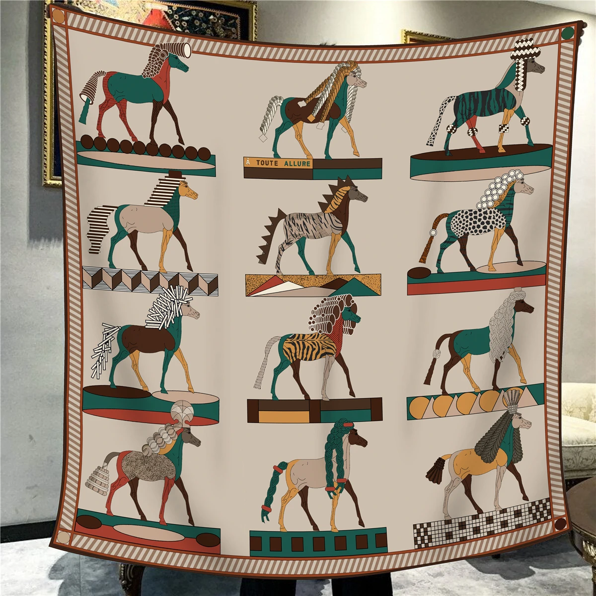 

Double Faced Scarf 110cm Silk Cashmere Shawls Luxury Designer Pashmina Women Square Herms Rolled Edges Stole Christmas