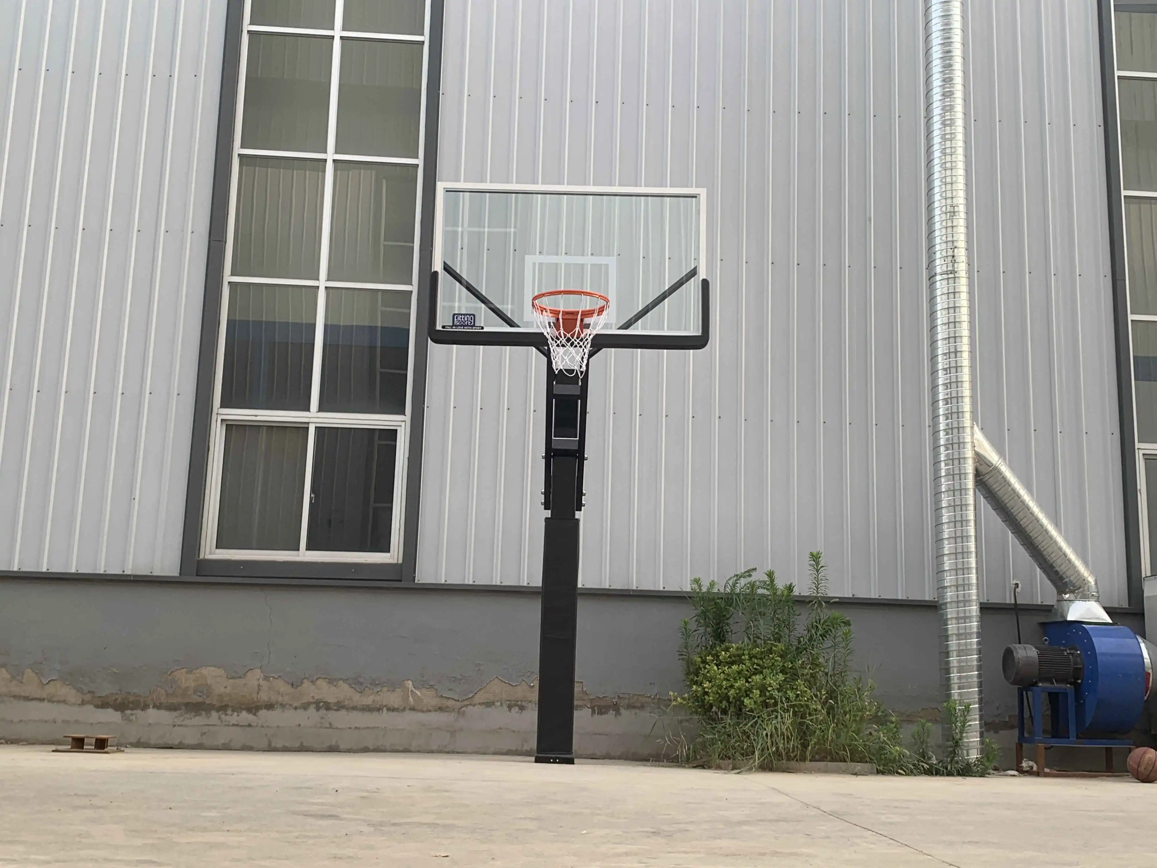 高品質フルサイズ調整可能頑丈な地下設置型バスケットボールスタンド、屋内外使用に適しています