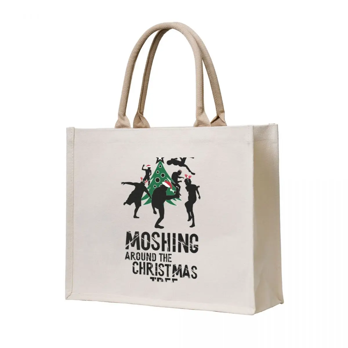 

Heavy Metal Moshing around the Christmas Tree Tote Bag reusable shopping bag tote bags aesthetic shopping bag logo