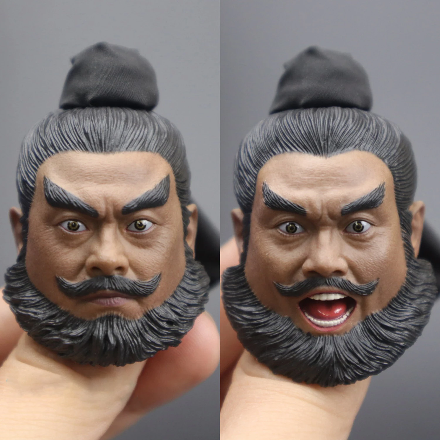 1/6 Scale Ancient Generals Zhang Fei Battle Roar Calm Version Head Sculpt Carving Model Fit 12