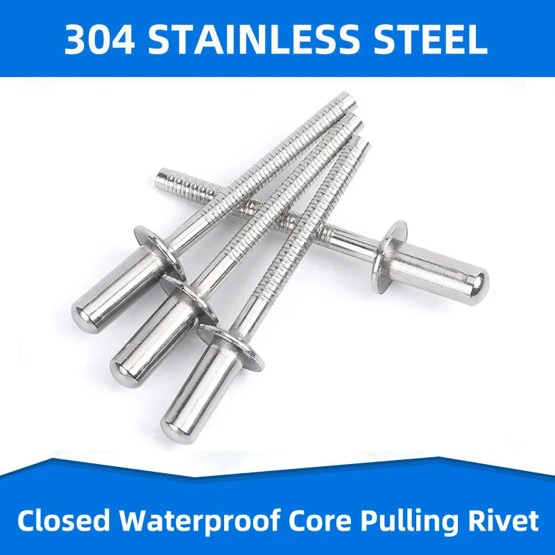 304 Stainless Steel Fastener Closed Round Head Waterproof Rivets Anti Corrosion Oxidation Blind Pull Rivet Riveting  M3.2-M6.4