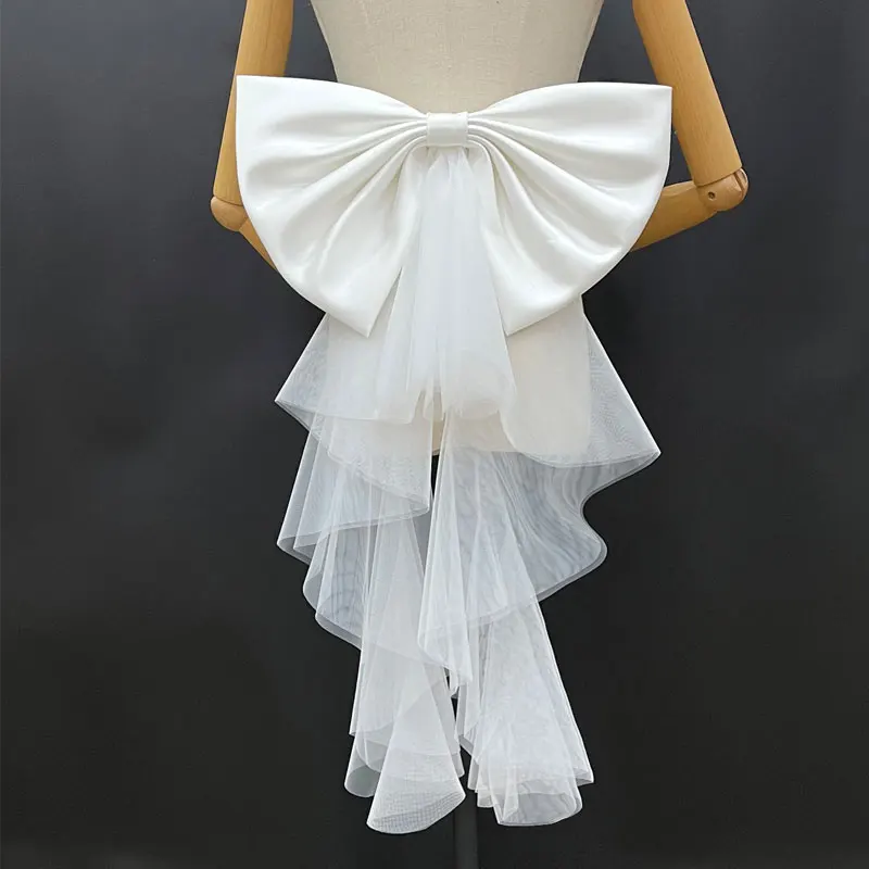 6 Colors Detachable Satin Bow Tie For Wedding Party Dresses Candy Color Bow Waist Belt For Party Prom Gowns Decoration Accessory