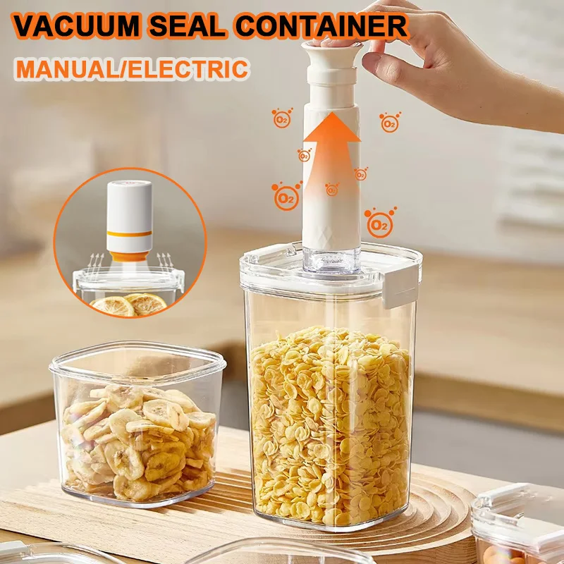 

Vacuum Seal Container Electric Coffee Beans Vacuum Sealed Jar Kitchen Cereals Rice Fresh Storage Box Moisture-Proof Tea Canister
