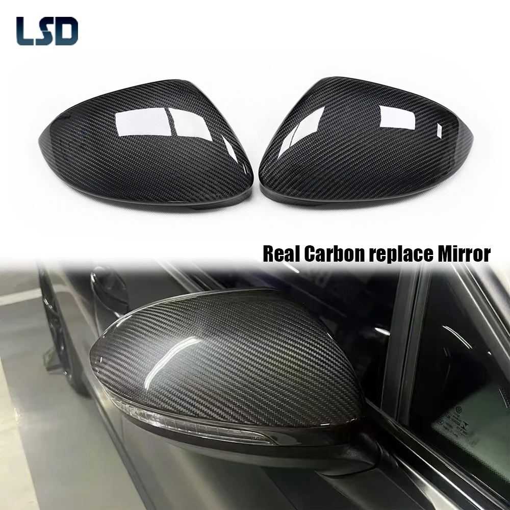 

For Volkswagen VW Golf 7 MK7 Golf 8 MK8 Real Carbon Fiber Rearview Mirror Cover Replacement R-Line GTI Side Caps Lane assist