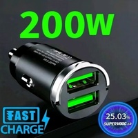 100W/200W QC3.0 PD Mini Car Charger 12-24V Lighter Fast Charging Car USB Type C Charger for Xiaomi Samsung Huawei iPhone Power