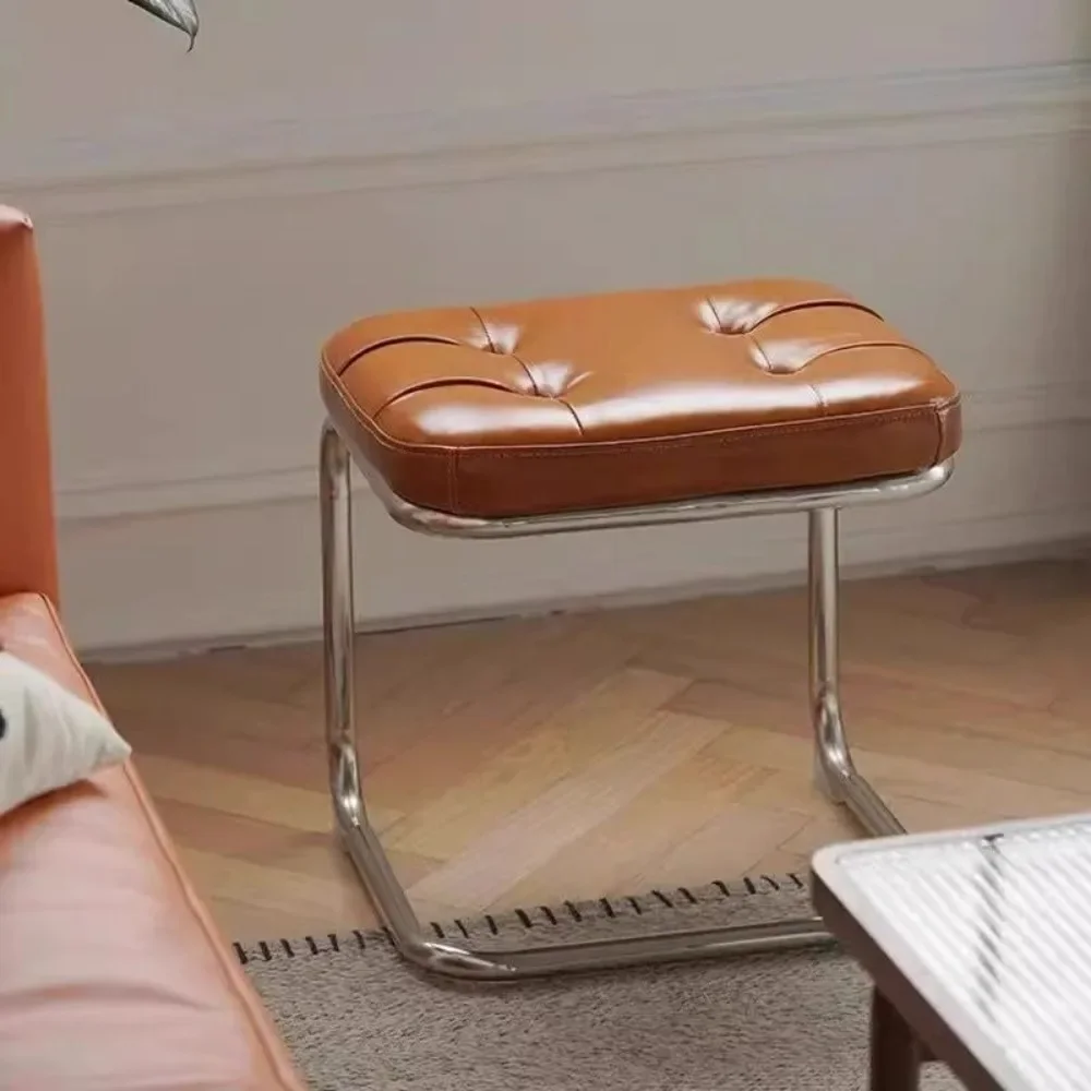 Retro Bedroom Bed End Stool Waterproof and Wear-resistant Luxury Sofa Stool Anti-slip Thickened Ottoman Home Furniture