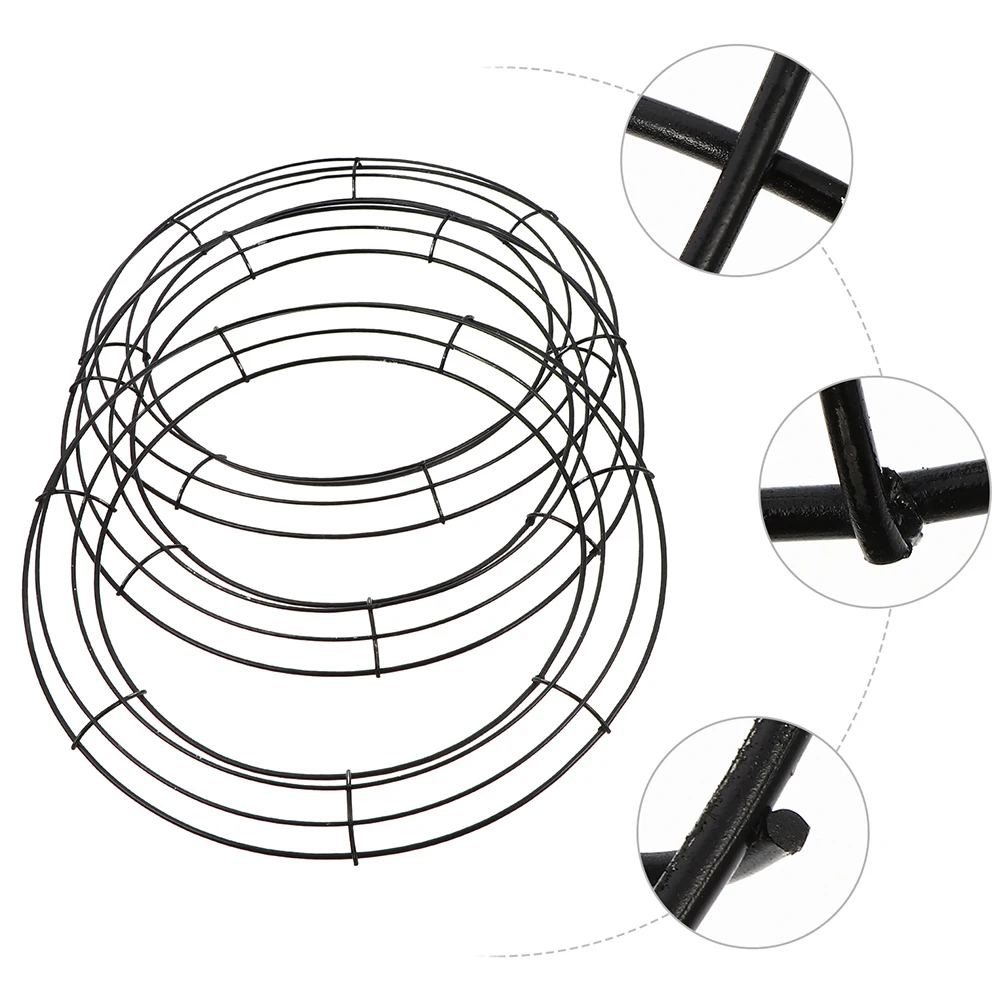 

4 pcs Iron Wreath Frames Round Shape Hoops Small Wire Decor Long Lasting Indoor Outdoor Garden Terrace DIY Craft Project