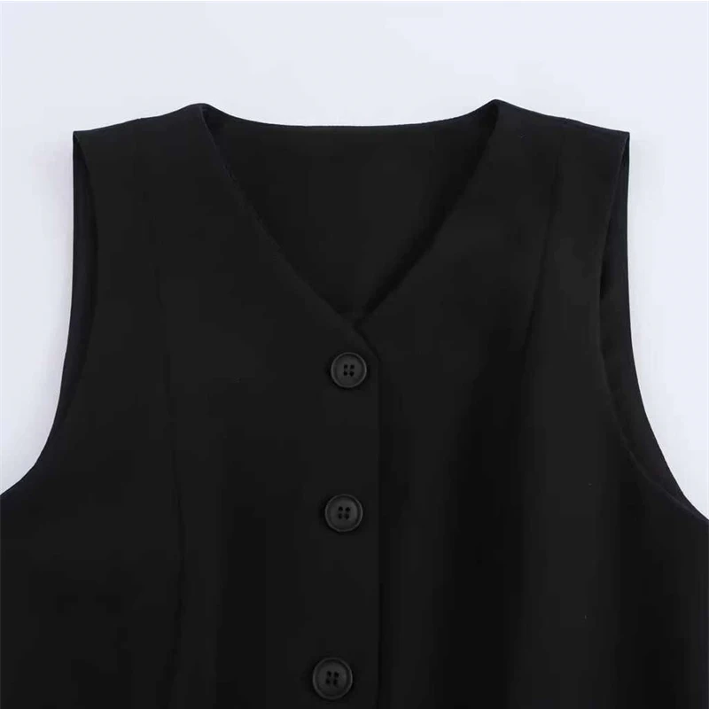 Französisch Mode Oansatz Weste Kleid Elegante Weibliche Frauen Casual Büro Dame Streetwear Kleidung Kurze Dresss Einfache Stil