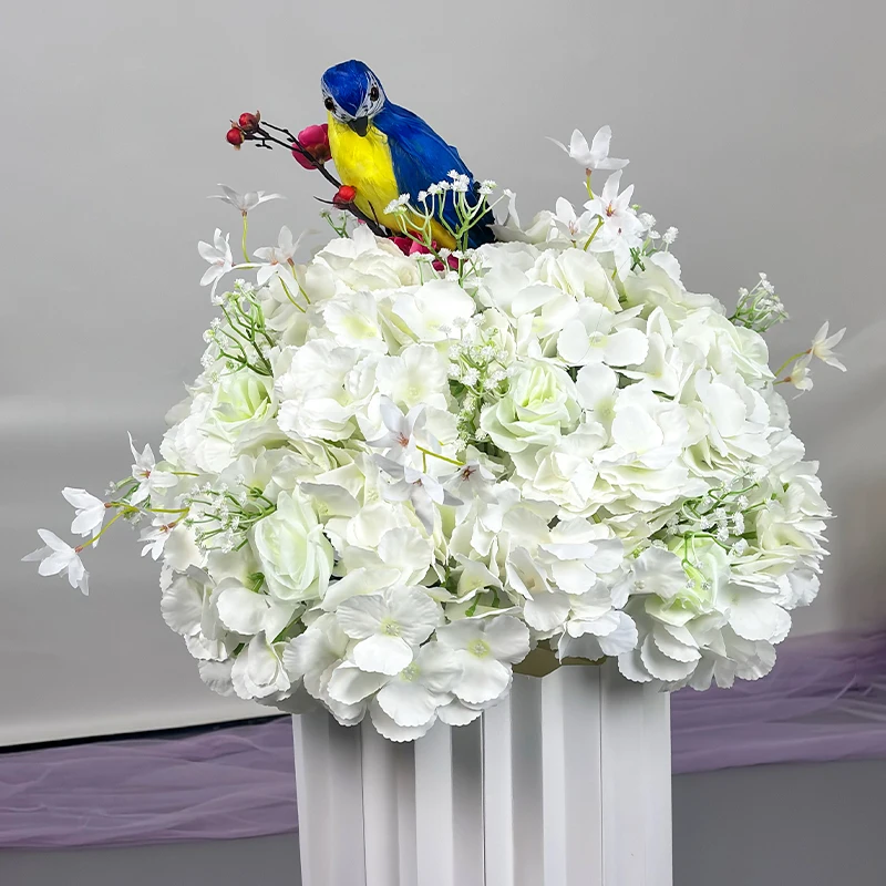 Wedding Table flower ball Centerpiece White Rose Green Leaf Floral Event Party Prop christmas decoration for table center