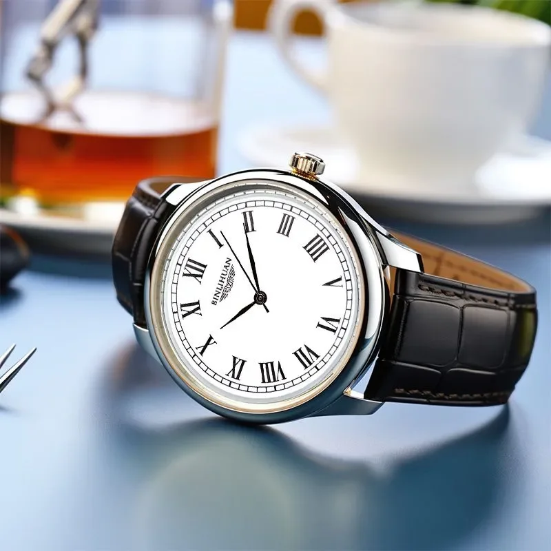 Top Brand Man Wristwatch Luxury Business Waterproof Men Watch For Men Quartz Clock Leather Men's Watches reloj+Box Men's Gift