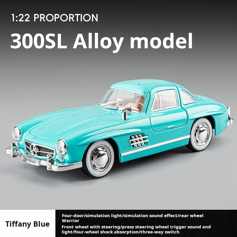 

1: 22 Mercedes Benz 300sl Simulation Vintage Car Model Sound And Light Feedback Advanced Collection Ornament Car Models
