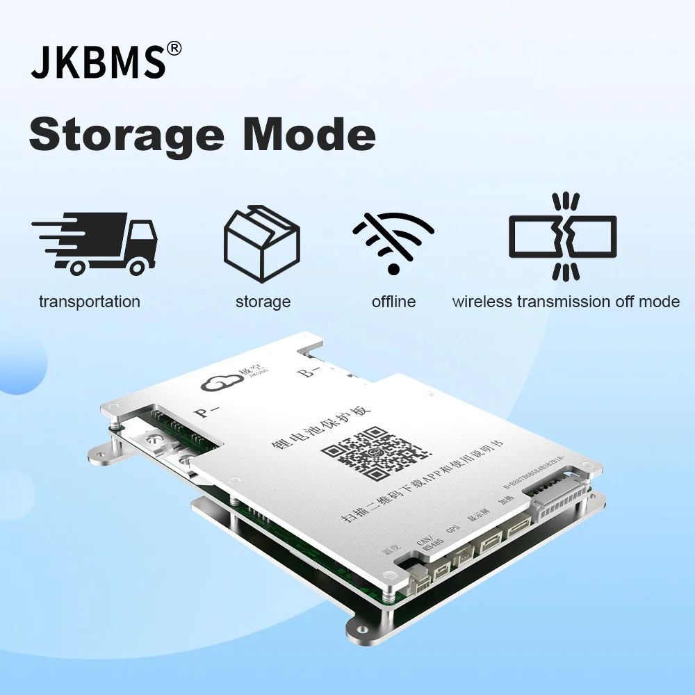 JKBMS B1A8S10P สมาร์ท BMS 100A 4S 5S 6S 7S 8S 12V 24V แบตเตอรี่ 1A ACTIVE BALANCE lifepo4 Li-Ion LTO BMS CANBUS ความร้อน