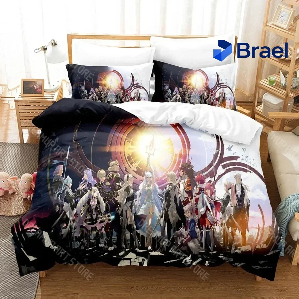 Exquisite 3D Print Fire Emblem Engage Bedding Set Cartoon Anime Three-piece Set Adult Kid Bedroom Duvetcover Sets