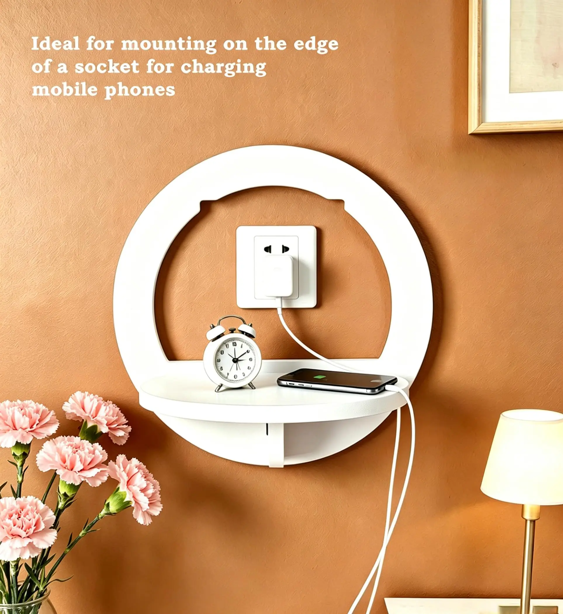 1Pcs Modern Wall-Mounted Storage Shelf Sturdy Decorative Rack for Bathroom Bedroom Kitchen Small Item Organizer Wall Decoration