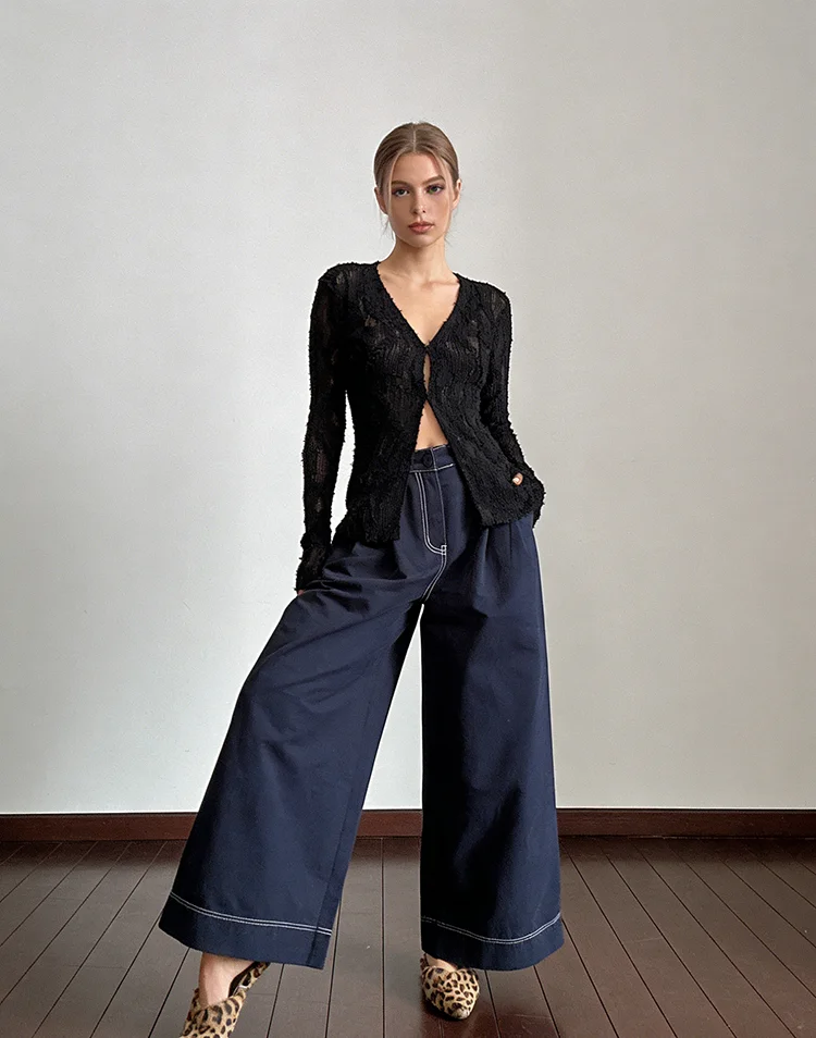 Dżinsy Damskie Y2K Miękkie Wiosna Jesień Elastyczne Luźne Casualowe Delikatne Oddychające Koreański Styl Oversize Szerokie Nogawki Codzienne