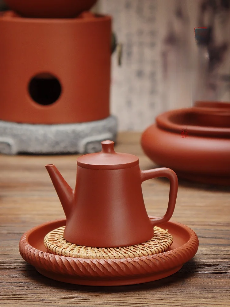 

Чайник ручной работы из красной глины для Гунфу чая, набор для заваривания чая, чайник Luy Charm ручной формовки, подарочная коробка, чисто ручная работа, традиционный стиль