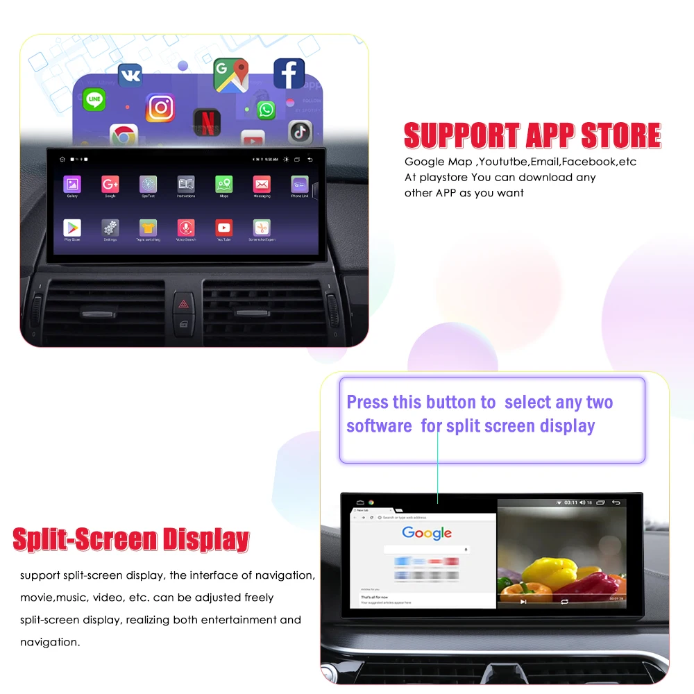 أندرويد السيارات راديو السيارة مشغل فيديو Carplay شاشة تعمل باللمس لسيارات BMW 5 Series F10 F11 2011 - 2017 CIC NBT نظام GPS ستيريو WIFI
