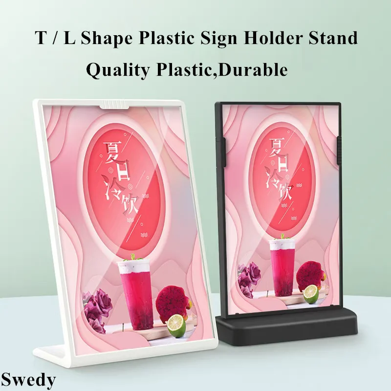 A5 148x210mm T / L Shape Plastic Photo Picture Poster Frame Table Menu Paper Holder Acrylic Sign Holder Display Stand
