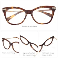 Lunettes de vue multifocales photochromiques anti-lumière bleue pour femmes, monture en acétate œil de chat, taille XL, ZENOTTIC 4