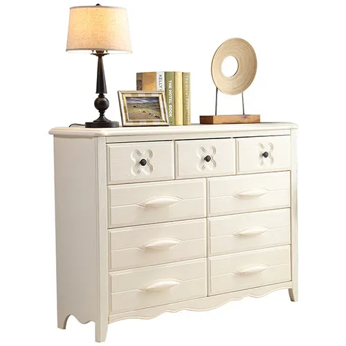 LMM American solid wood master bedroom chest, simple modern nine-bucket cabinet, drawer, locker