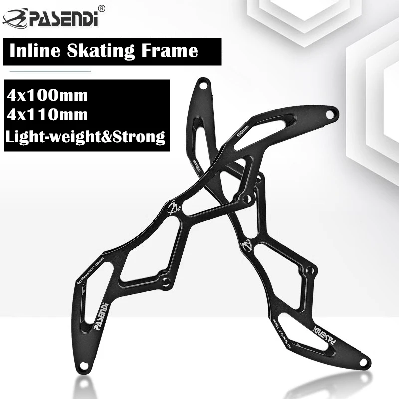 PASENDI  4 Wheels Inline Skate Frame Speed Skating Frame Black Inline Skate Chassis 4X100 4X110