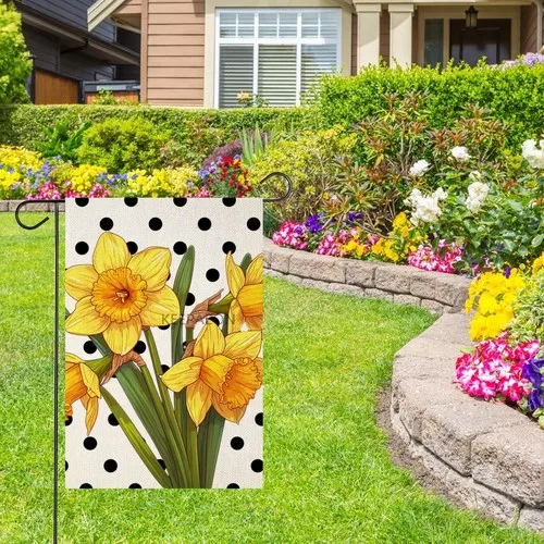 Watercolor Yellow Daffodil Garden Flag for Outdoor Watercolor, 12x18 Inch XXQ
