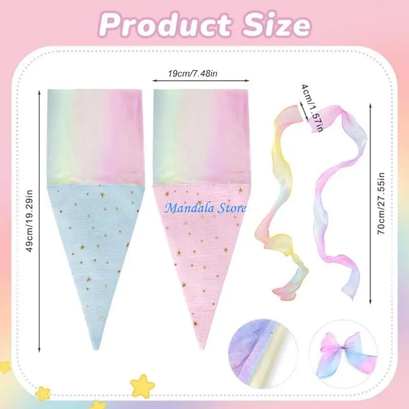 Bolsa envasado regalo decorativo cono helado U2JC para estudiantes