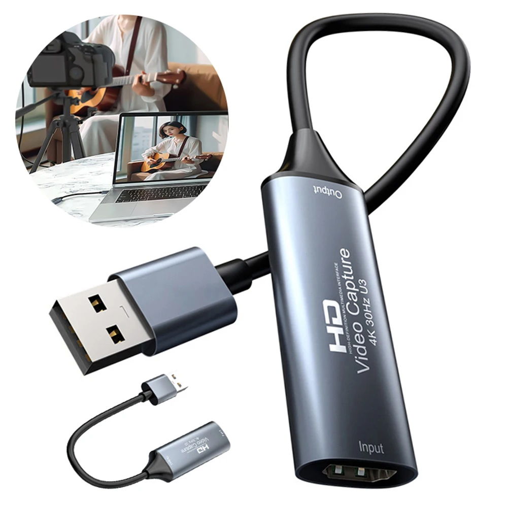 HDMI-Compatible To USB 2.0/USB 3.0/Type-C Video Capture Card Game Grabber Record for PC Game Camera Recording Live Streaming