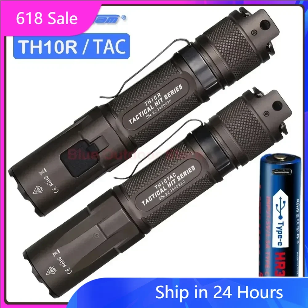 

JETBEAM TH10R/TACT Flashlight 2000 Lumens USB Rechargeable XHP35 HD LED USB Rechargeable EDC High Power Tactical Flashlight