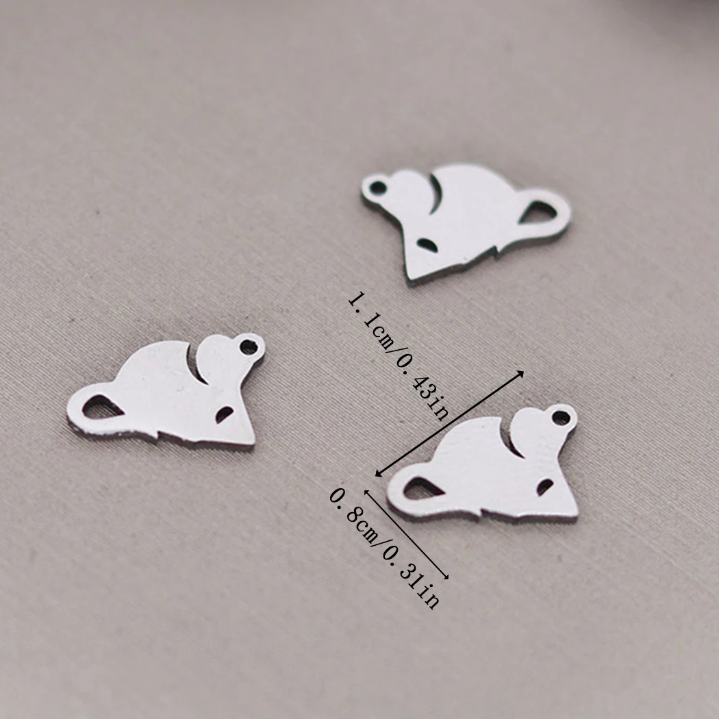 3pcs Small Mouse Charms Pendant For DIY Handmade Earrings Necklace Pendant Supplies Accessories Wholesale