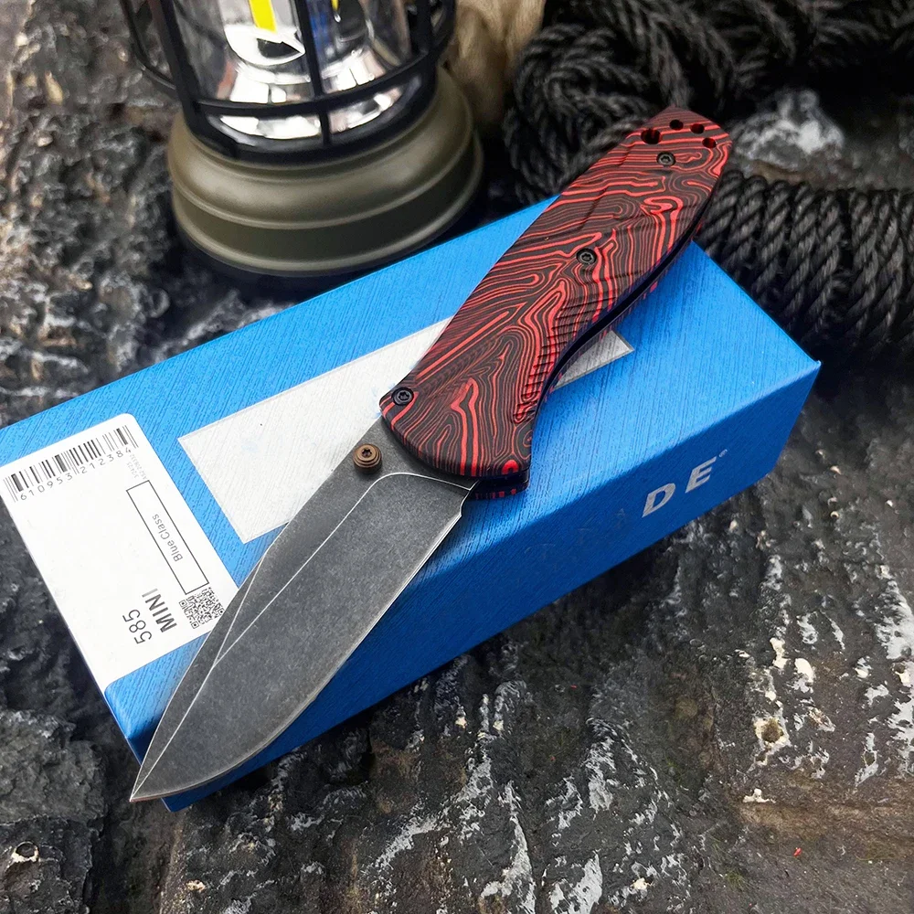 

BM585BK Pocket Folding Knife D2 Blade color G10 Handle Camping Outdoor camping Portable Hunting Knife EDC Defense Tools knives