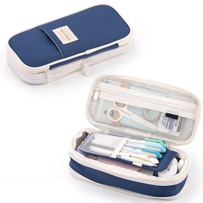 New retractable pencil case multifunctional student stationery storage box essential for returning to school organizing bag