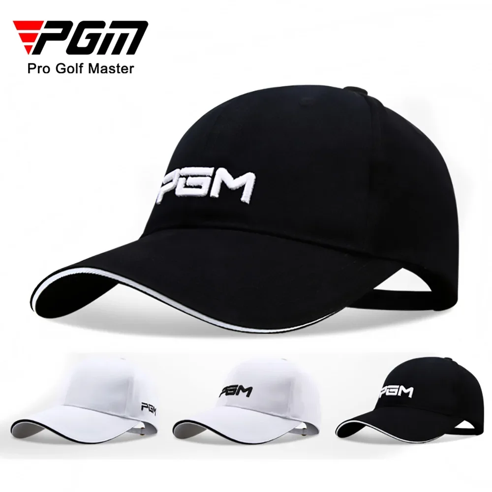 PGM Golf Caps Adjustable Hats Outdoor Sport Cycling Hiking Cap For Men Women Windproof Travel Cotton Cap Black White Hat MZ018