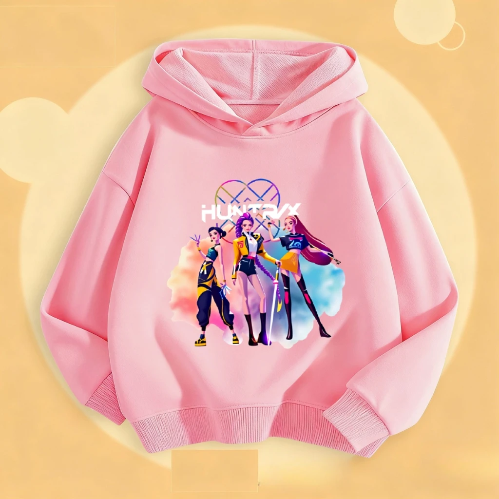 أزياء شعبية للأطفال هوديس طفل الفتيان والفتيات Huntrix مقنعين البلوز بلوزات بأكمام طويلة ملابس الأطفال ربيع جديد 2026 #3