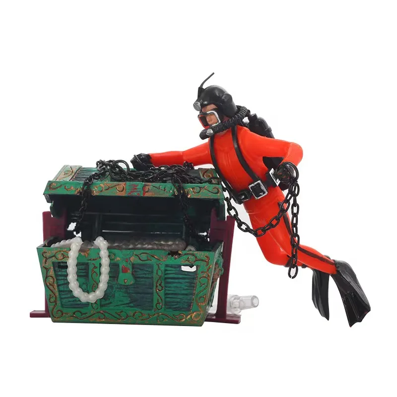 

Treasure Frogman Aquarium Ornament World of Tanks Diver Hunter Fight Treasure Figure Statue Action Fish Diver Aquarium Landscape