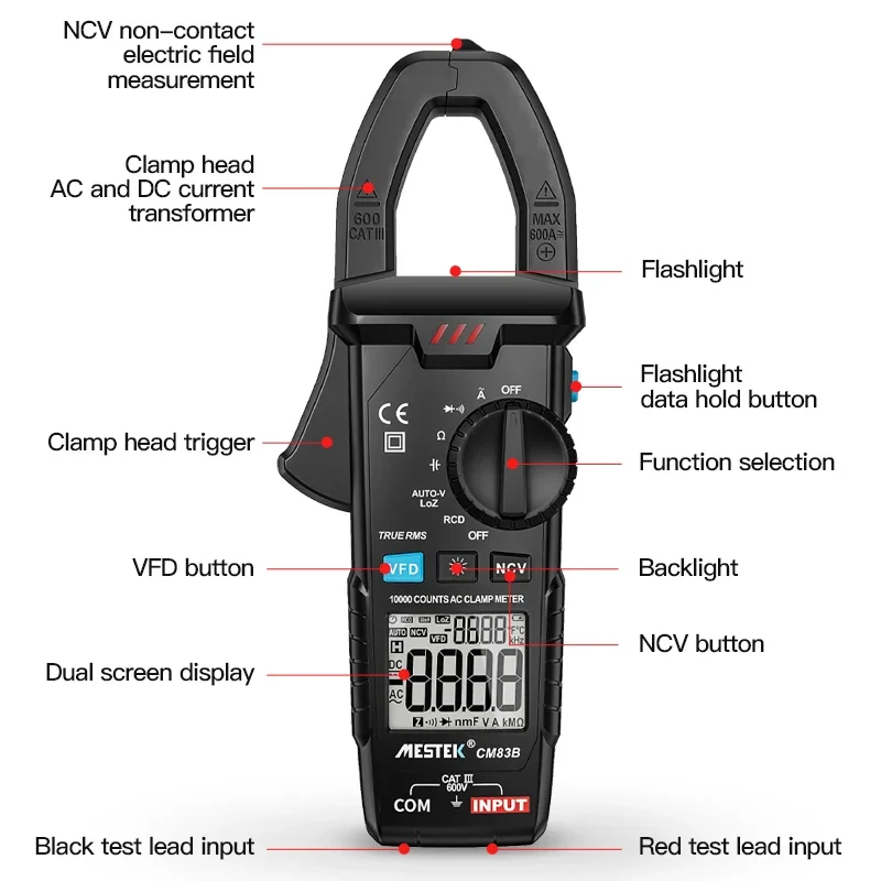 

-clamp meters cosmetics makeup Ammeter current clamp Auto Range Measurement of large capacitance NCV Digital clamp meter